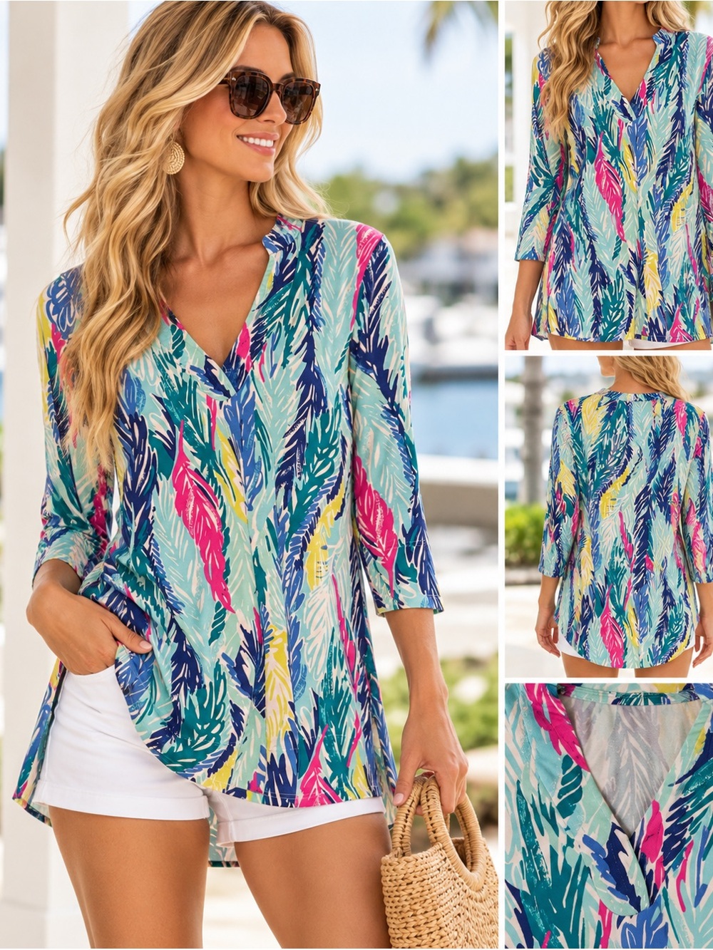 Lilly Pulitzer Vero Tunic Light As A Feather Print Size XS